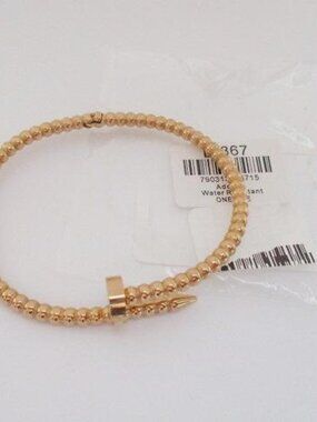 Adornia Gold Tone Beaded Bracelet Water Resistant